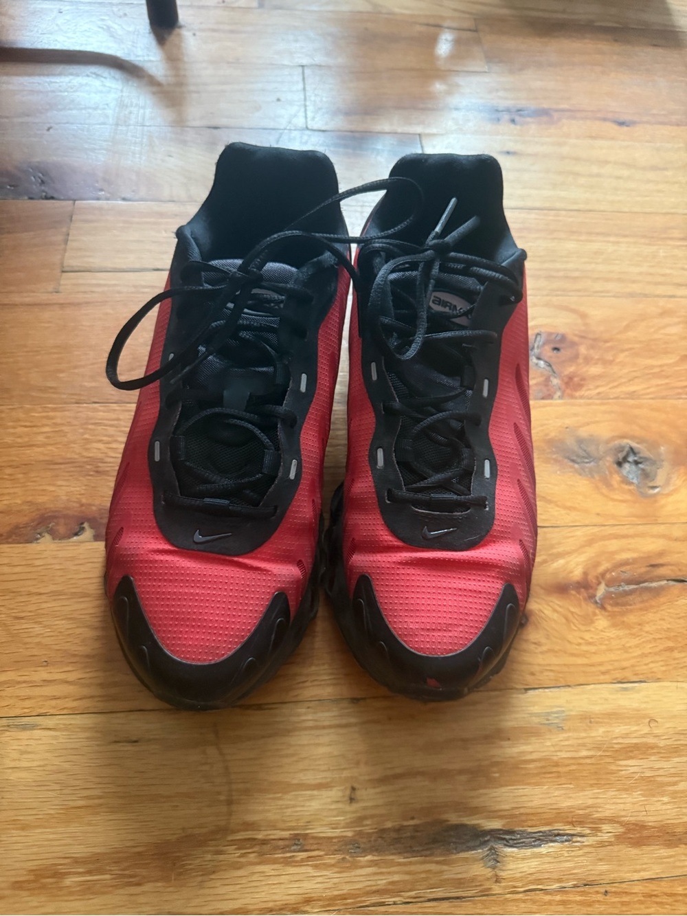 Nike Red and Black Running Sneakers with Swoosh